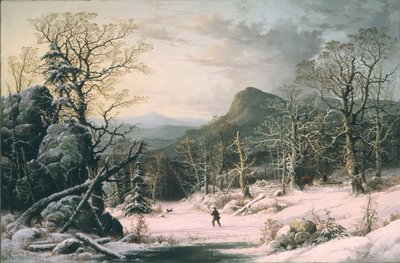 Hunter in Winter Wood by George Henry Durrie